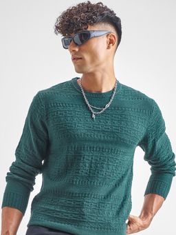 HIGHLANDER - Self Design Open Knit Acrylic Sweater