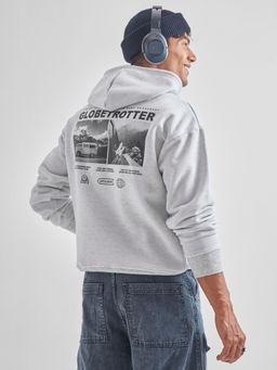 HIGHLANDER - Men Light Grey Relaxed Hoodie