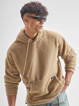HIGHLANDER - Men Brown Over Sized Drop Shoulder Hoody