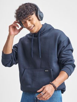 HIGHLANDER - Men Navy Blue Over Sized Drop Shoulder Hoodies