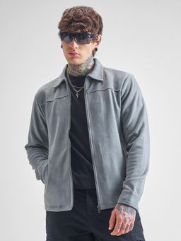 HIGHLANDER - Men Grey Regular Fit With Full Zip Jacket