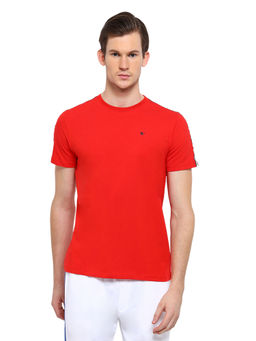 AM SWAN - Mens Solid-plain Fiery Red T-shirt