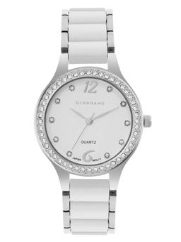 Giordano - Women Analog Silver Color Diamond Set with Metal Strap Wrist Watch (GZ-60065-11) (M)