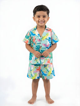 Poppi - Blue The Tropico Printed Co-ord Set