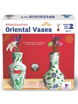 TOYKRAFTT - Pot Painting Kit - DIY Oriental Terracotta Vases (7-12 Years)