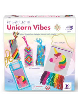 TOYKRAFTT - Unicorn Vibes - DIY Cross Stitch & Embroidery Kit (7-12 Years)