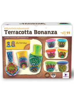 TOYKRAFTT - DIY Mandala Pot Painting Kit - Terracotta Bonanza (7-12 Years)
