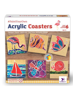TOYKRAFTT - Glass Painting Kit - DIY Acrylic Coasters (7-12 Years)