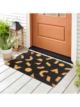 HomeTown - Natura Abstract Printed Coir Doormat 40X60 cm In Black Colour