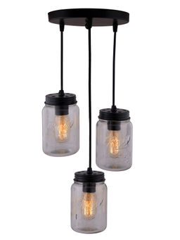 Homesake - Round Cluster Black Mason Jar Hanging
