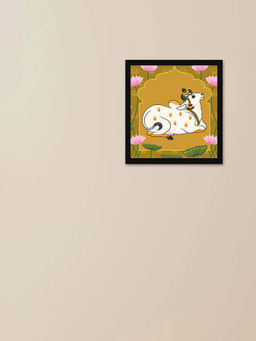 DecorTwist - Wall Poster Framed Pichwai Cow Poster Wall Painting
