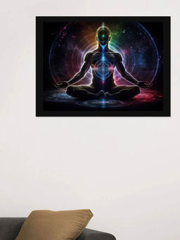 DecorTwist - Wall Poster Framed Seven Chakras Meditation Wall Painting