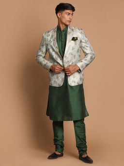 Vastramay - Men Green Poly Viscose Ethnic Combo (Set of 3)