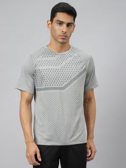 Alcis - Men Light Grey Heather Anti Static Slim Fit Round Neck Distance Running T-Shirt