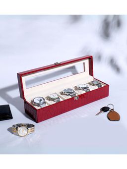 La Trove - 5 Slot Watch Display Box With Glass Top