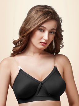 Trylo - Alpa Stp Moulded Non-padded Double Layered T Shirt Bra, Full Coverage Bra - Black