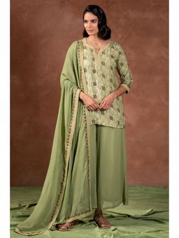 Prakriti Jaipur - Georgette Dupatta in Green