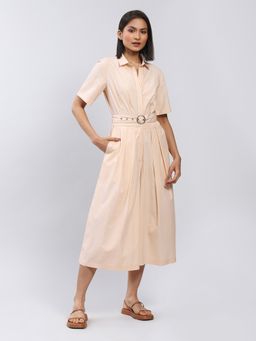 Label Ritu Kumar - Cream Jumpsuit with Belt (Set of 2)