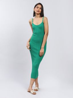 Label Ritu Kumar - Green Strappy Bodycon Midi Dress