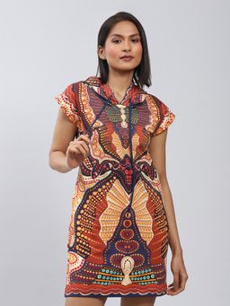Label Ritu Kumar - Multi Color Boho Print Short Dress