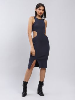 Label Ritu Kumar - Navy Blue Cut Out Short Dress