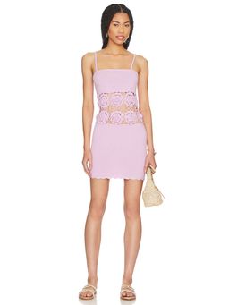 Lovers and Friends - Ilona Crochet Mini Dress Lavender