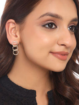 VIRAASI - Gold-Toned Contemporary Drop Earrings