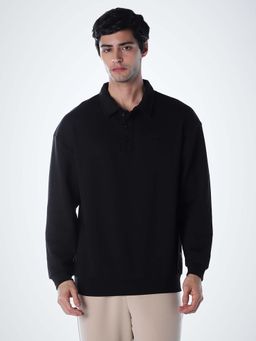 Jack & Jones - Men Oversized Fit Black Sweatshirt