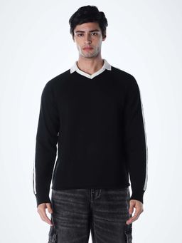 Jack & Jones - Men Slim Fit Black Sweatshirt