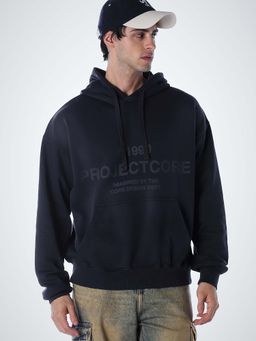 Jack & Jones - Men Slim Fit Navy Blue Hoodie