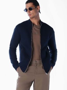 Jack & Jones - Men Regular Fit Navy Blue Sweatshirt