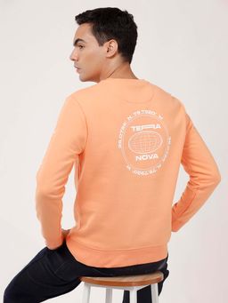 Wrangler - Men Printed Orange Regular Fit Sweatshirt