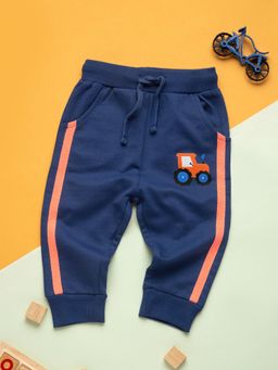 Bontots - Organic Cotton Boy Regular Fit Joggers-Navy Blue