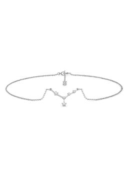 Candere by Kalyan Jewellers - Cancer 14K White Gold and Diamond Anklet for Women
