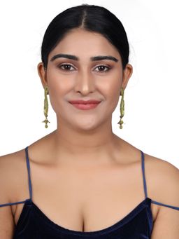 Anika's Creations - Silver Plated Peacock Shaped Oxidised Ethnic Jhumka Earring