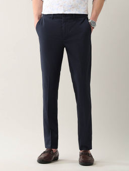 Arrow Newyork - Slim Fit Textured Smart Flex Trouser Blue