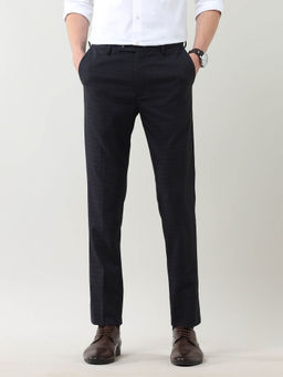 Arrow - Slim Fit Checked Auto Flex Trouser Blue