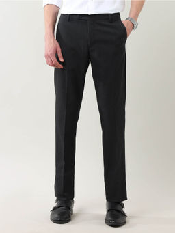 Arrow - Regular Fit Solid Smart Flex Trouser Black