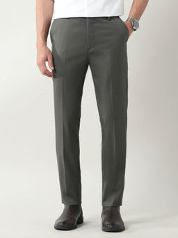 Arrow - Slim Fit Solid Trouser Green