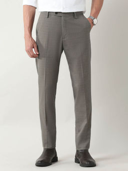 Arrow - Slim Fit Checked Trouser Brown