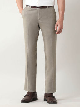 Arrow - Regular Fit Textured Trouser Beige