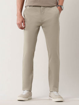 Arrow Sports - Super Slim Fit Solid Trouser Beige