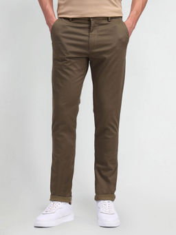Arrow Sports - Slim Fit Inner Web Detailed Trouser Brown