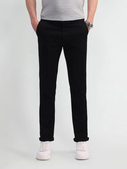 Arrow Sports - Slim Fit Solid Trouser Black