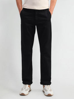 Arrow Sports - Slim Fit Solid Trouser Black