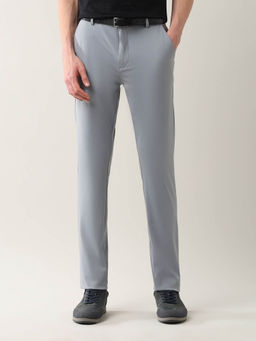 Arrow Sports - Slim Fit Solid Anti-Crush Dura Flex Trouser Grey