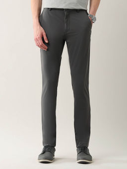 Arrow Sports - Slim Fit Solid Anti-Crush Dura Flex Trouser Grey