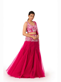 kshitij choudhary - Eshgham Embroidered Pink Lehenga & Blouse With Dupatta