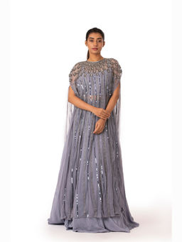 kshitij choudhary - Cia Embroidered Skirt & Blouse With Cape
