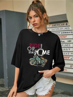 CHKOKKO - Printed Black T-Shirt For Women